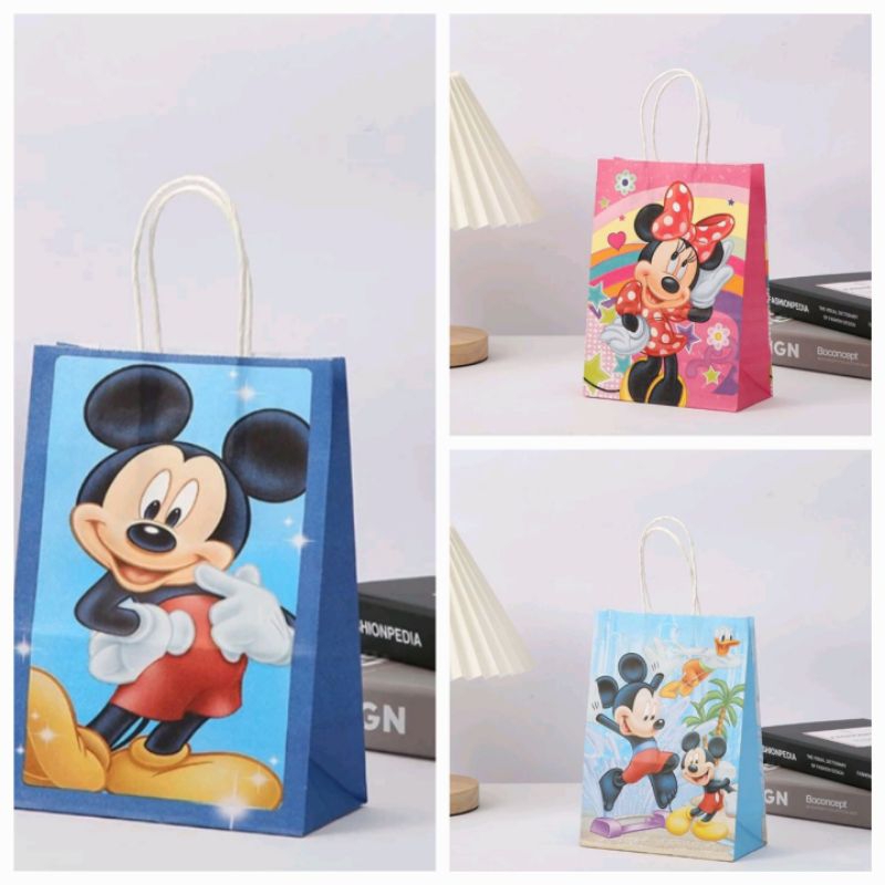 

Satuan- Paperbag Mickey Minnie Mouse/ Paperbag kartun gift souvenir ultah birthday anak