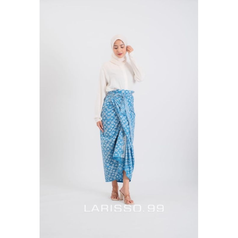 Larisso - Wrap Skirt Batik | Rok Lilit Instan Batik Sky Blue