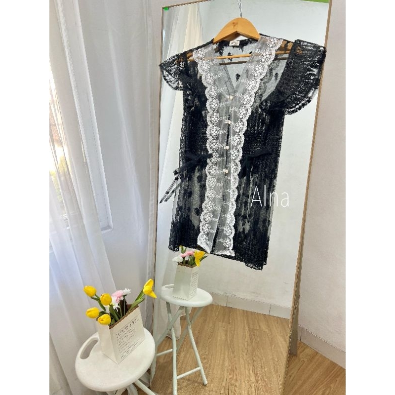 DISKON EMILY OUTER LACE / KEBAYA WISUDA / OUTFIT KONDANGAN / SET OUTER ROK LILIT / OUTER RENDA / SET