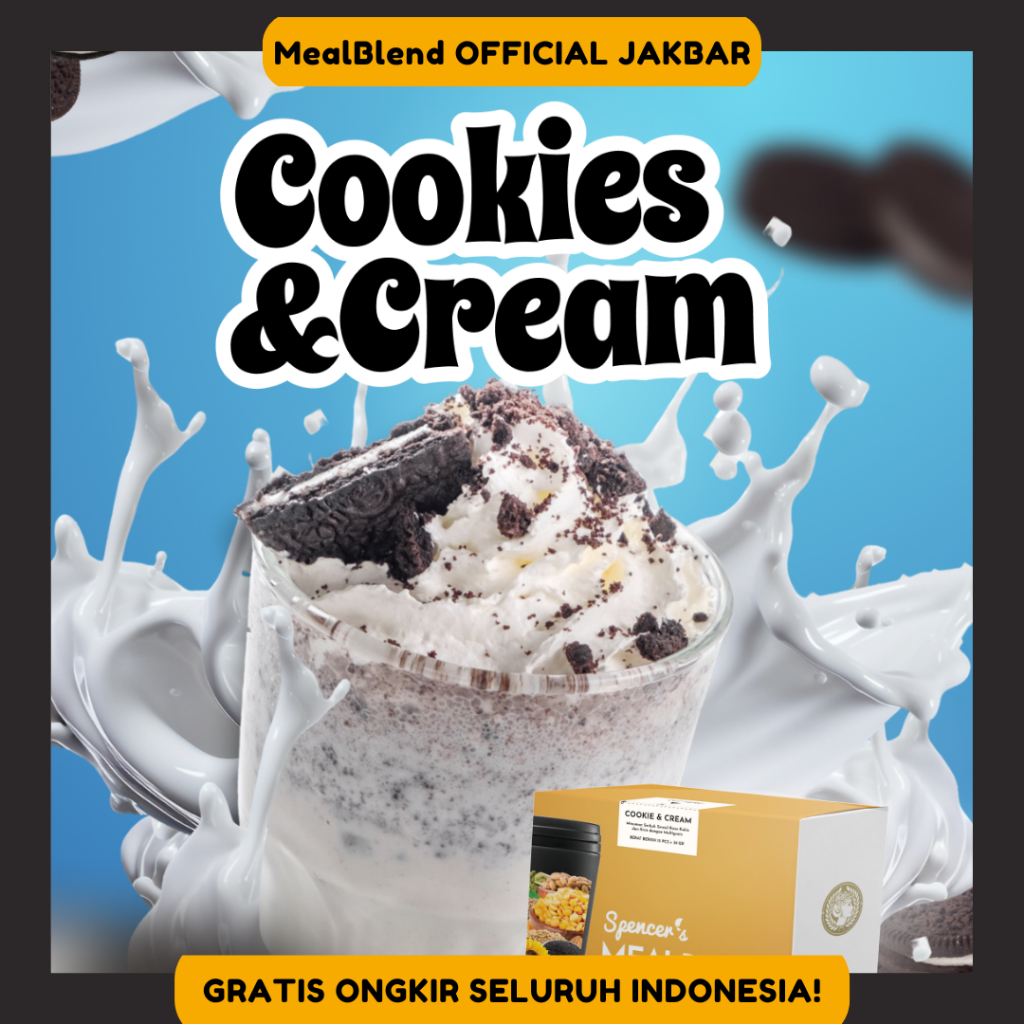 

MealBlend Cookies & Cream (isi 15 sachet) | Meal Replacement Tanpa Gula