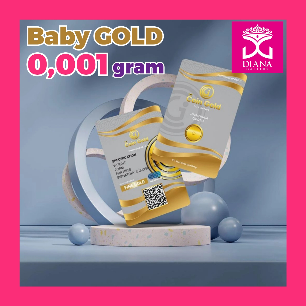 Baby gold 0,001 gram emas 24k logam mulia coin gold