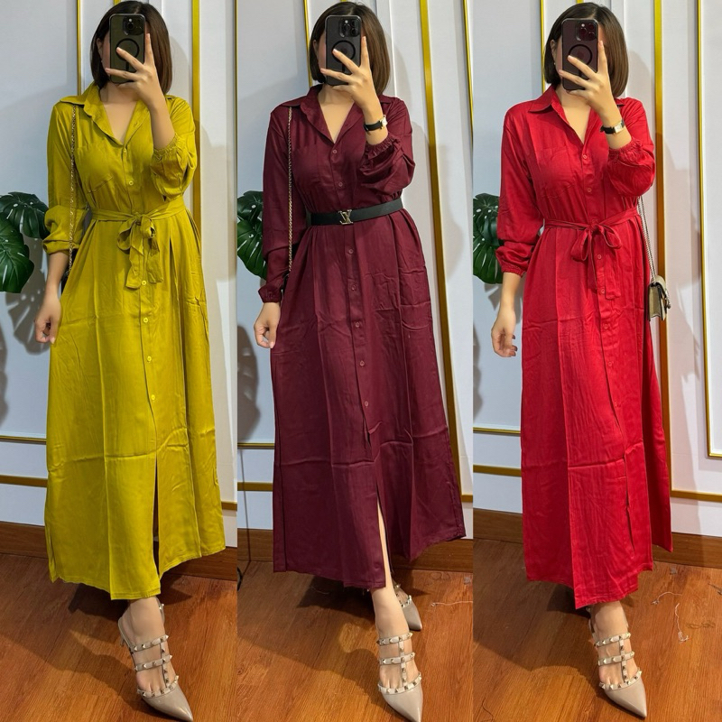 DRESS GAMIS RAYON TWILL PREMIUM LONG DRESS HIJAB CASUAL BAJU PANJANG WANITA HIJAB