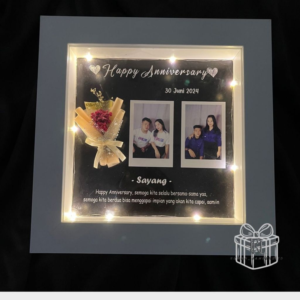 Gift frame 3D DRIED flowers kado ultah cowok cewek hadiah anniversary pernikahan wisuda Ultah