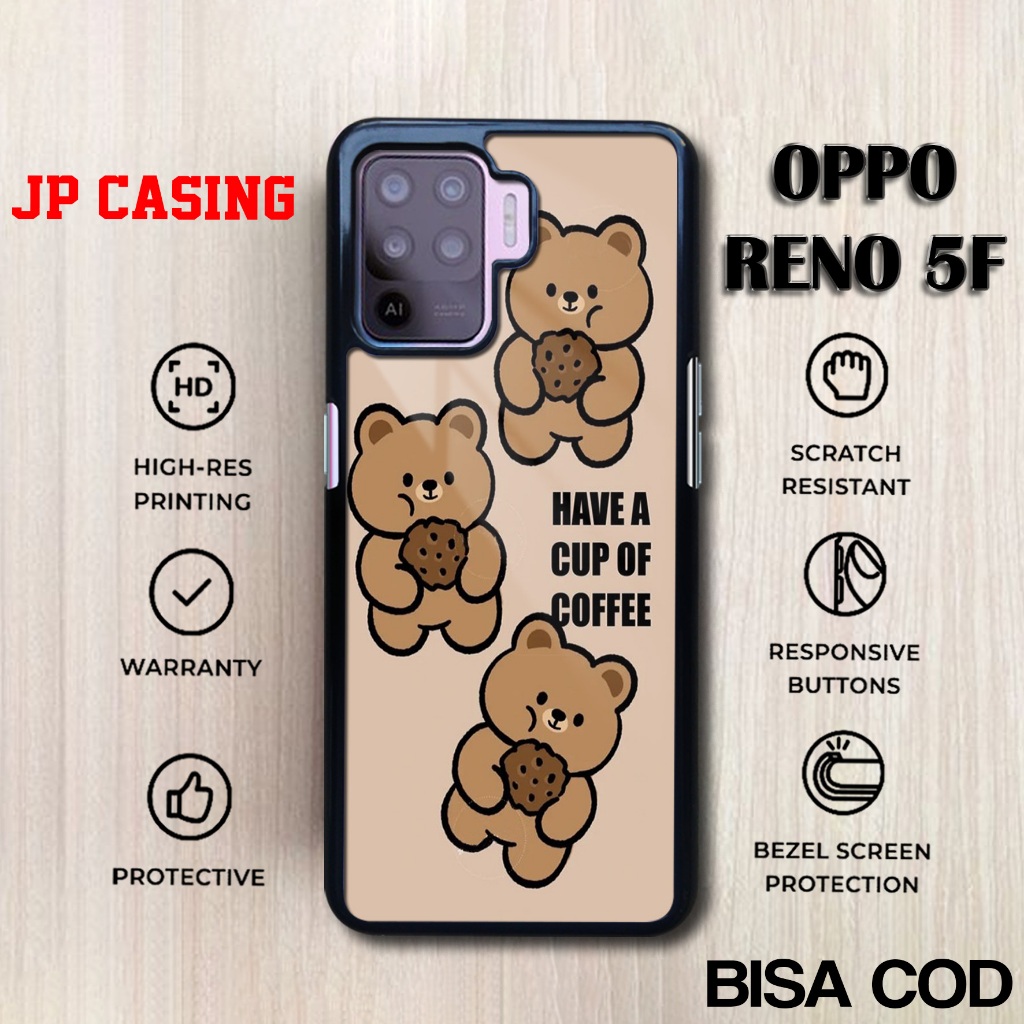 Case Oppo Reno 5F Terbaru - Oppo Reno 5F - Motif Beruang Lucu - Bahan Hardcase Softcase Premium Glos