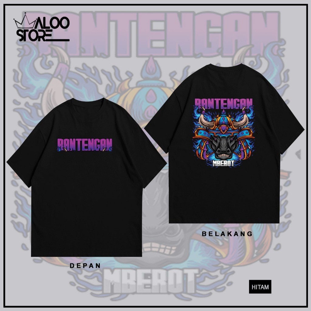 Kaos Bantengan Mberot - kaos Distro Premium kepala banteng Gank malang- Atasan Cotton DEWASA PRIA