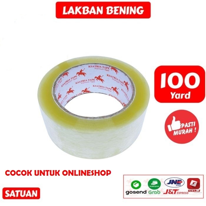 Lakban Bening / Coklat Ksatria Tape 100 Yard