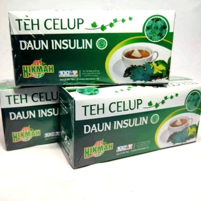 

teh celup daun insulin herbak penurun gula darah kencing manis diabetes teh kantong