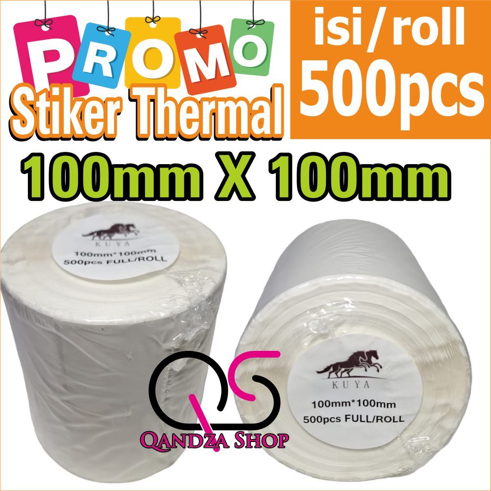 

STIKER THERMAL / STIKER LABEL BARCODE / RESI 100X100MM ISI 500/ROLL Harga 1 Pcs