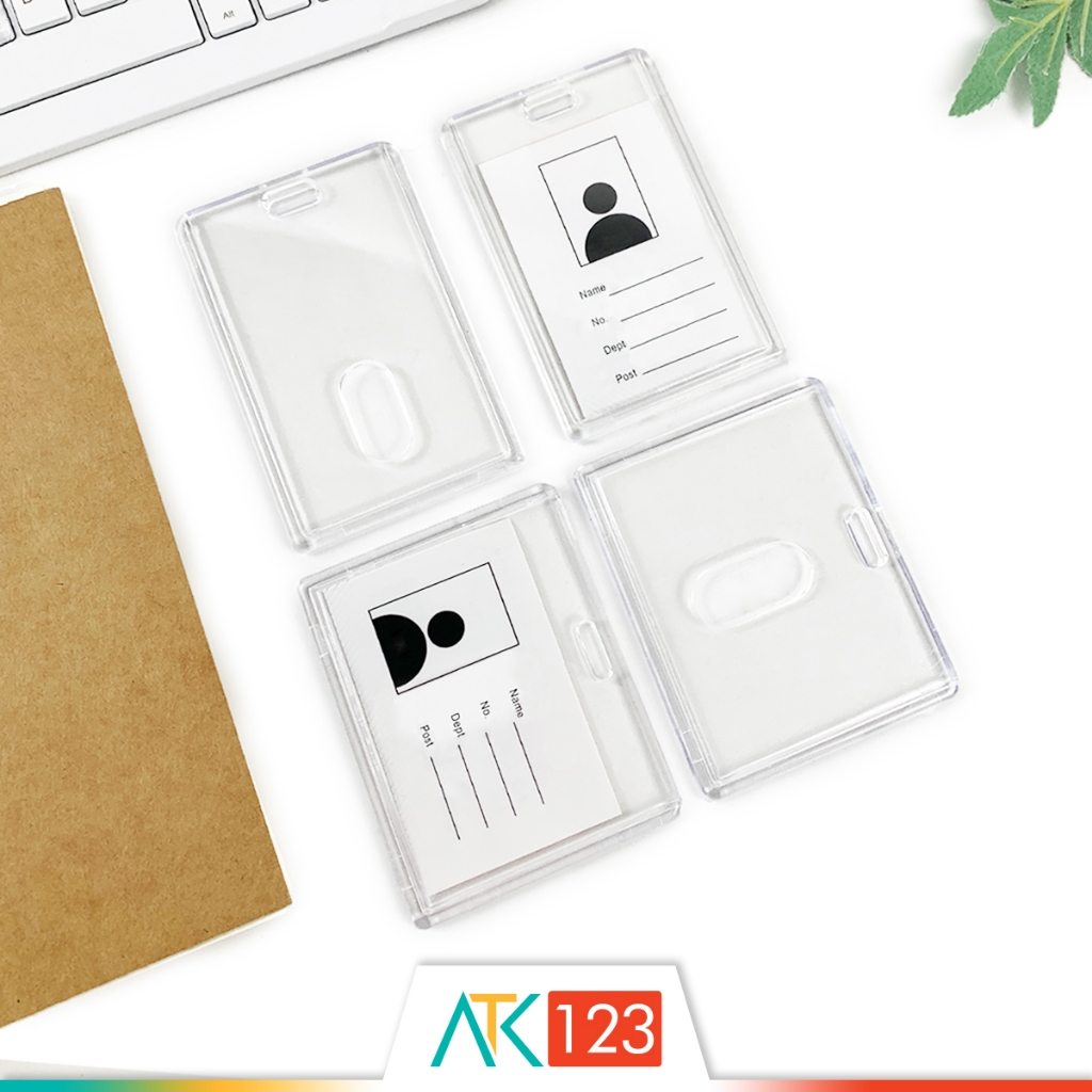 

Tempat Kartu Nama / Tanda Pengenal / Identitas Akrilik 2 Sisi Transparan / Acrylic ID Card Holder / Name Tag CHL-C661
