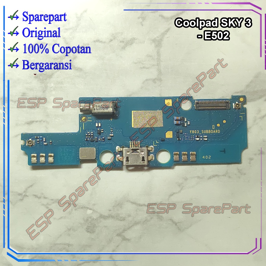 Board Charger Coolpad Sky 3 - E502 / Papan Konektor Cas / Casan Copotan