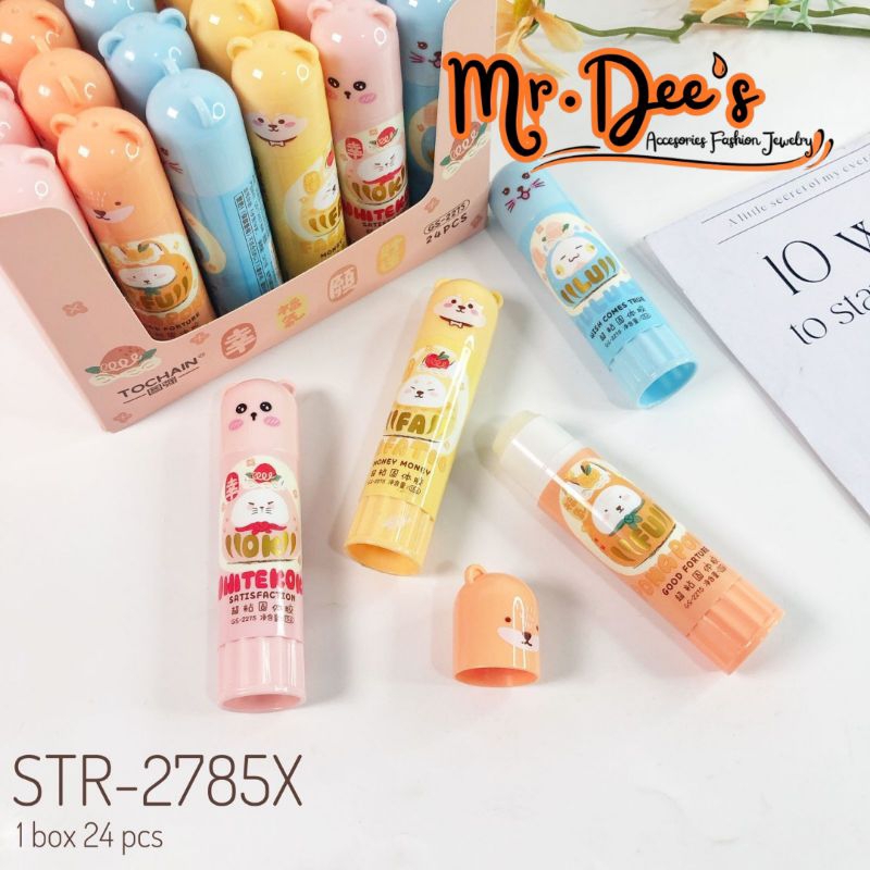 

Glue Stick Bear Animal Lucu Karakter / Lem Stick Mix Motif Per Box isi 24 Pcs