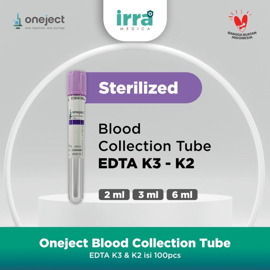Oneject Blood Collection Tube EDTA K3 - K2 (Tabung Darah Whole Blood)