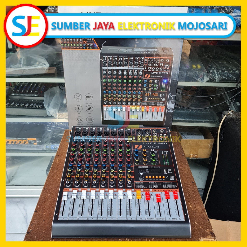 Mixer Phaselab Live 8 Pro / Mixer Audio Phaselab Live 8 Pro 8 channel