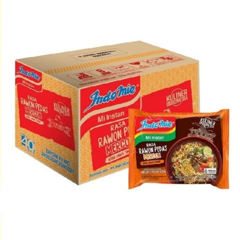 

1 Dos Indomie Kuliner Indonesia Rasa Rawon Pedas Mercon 75gr isi 40 pc