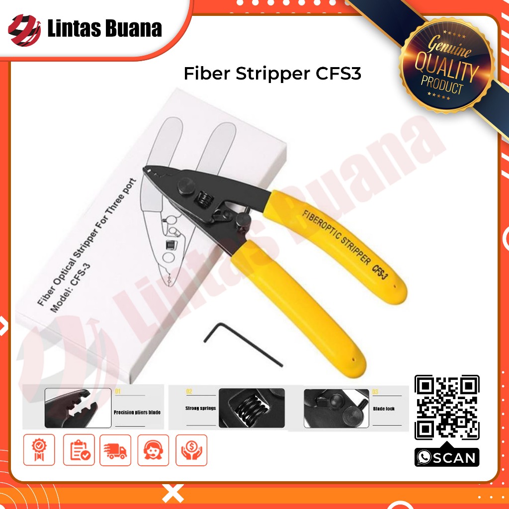 Stripper Core 3 - FT14 Fiber Stripper Cfs 3 Core Pemotong Kabel Fiber Optik Striper Tang Pengupas