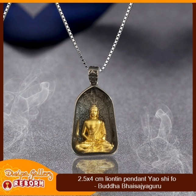 Liontin/Kalung pendant yao shi fo-buddha bhaisajyaguru protektor 2.5x4 cm