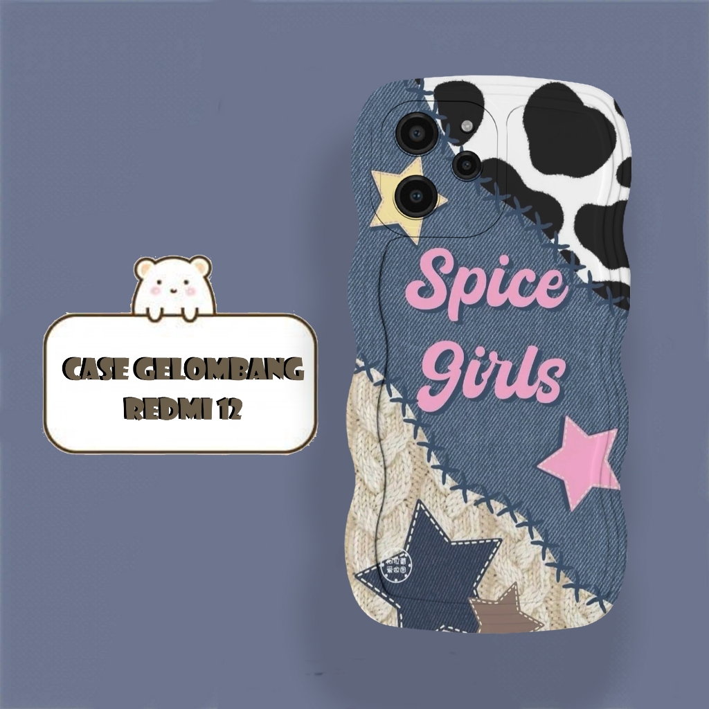 Softacase Gelombang Untuk Xiaomi Redmi 12 Motif Kartun Softcase Protac camera Silikon Hardcase Case 