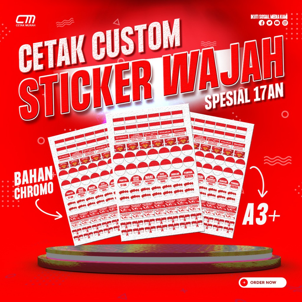 

Stiker Pipi Merah Putih 17 Agustus Tema Kemerdekaan - Sticker Dirgahayu RI