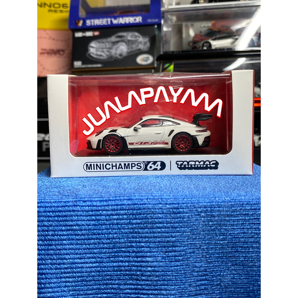 MINICHAMPS PORSCHE GT3 RS WHITE DIECAST TARMAC WORKS MINICAHMPS 64 PORSCHE GT3RS WHITE TARMAC WORKS 