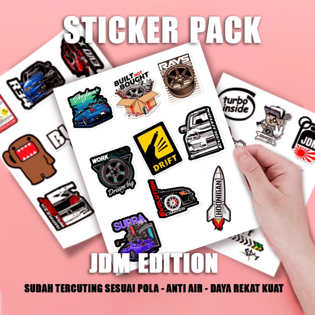 

Stiker Sticker Setiker Setikker Pack UV DTF Motif JDM Edition Hitam Coklat P76