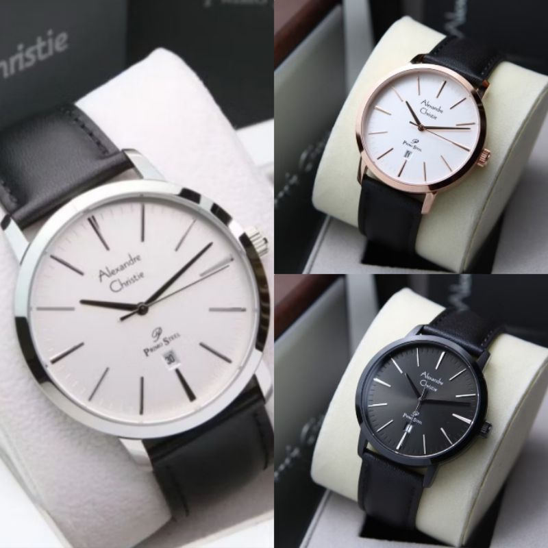 JAM TANGAN PRIA ALEXANDRE CHRISTIE LEATHER AC1028 / AC 1028 ORIGINAL 100 %