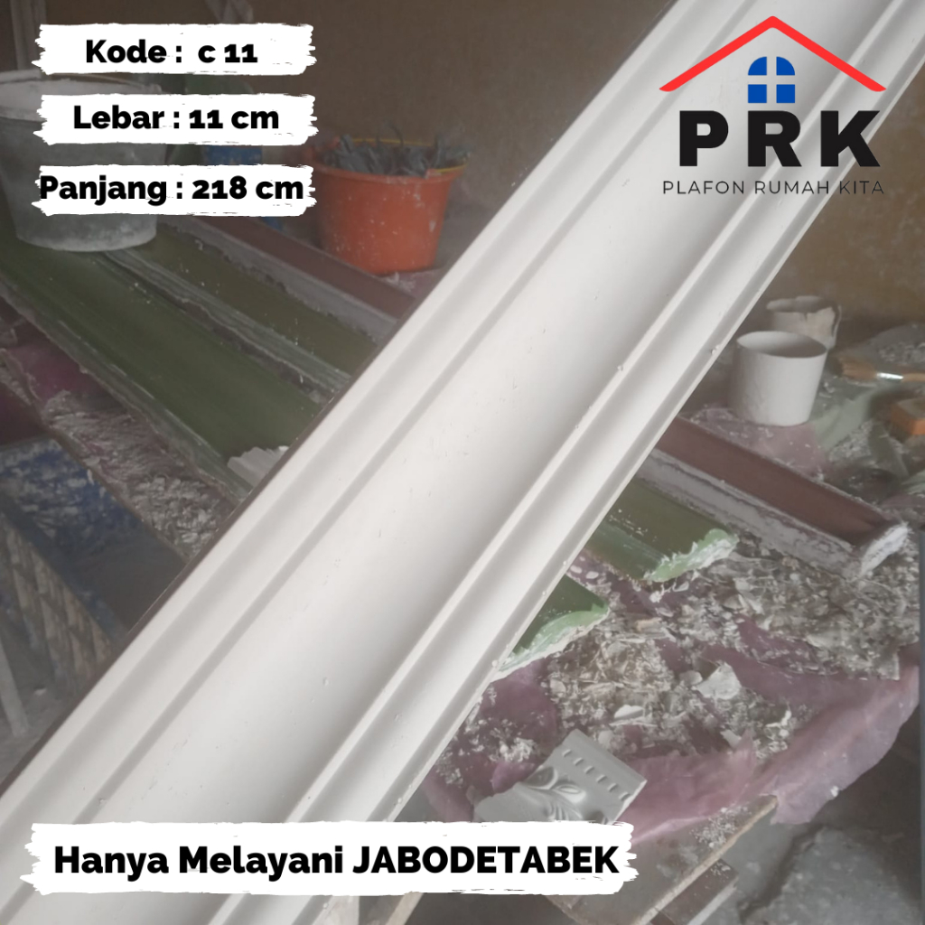 Lis List Gypsum Gipsum Motif (MINIMALIS) Polos lebar 11cm Plafon ornament dekoratif untuk Interior P