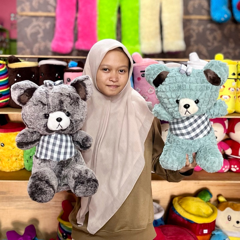 Boneka beruang teddy bear Rilakkuma korea pita besar baju duduk karakter rilakuma lucu one house par