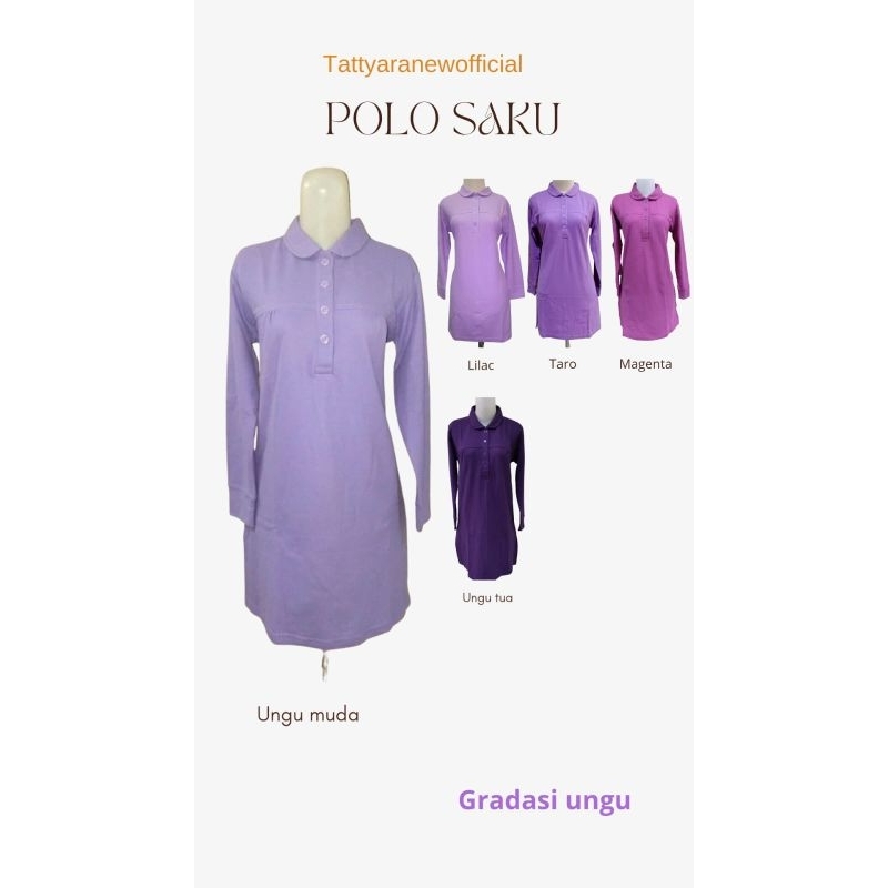 kaos Polo Wanita Lengan Panjang Tattyara part ungu