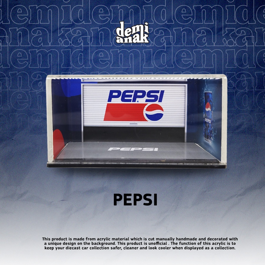 Box Akrilik Diecast Pepsi Blue Biru