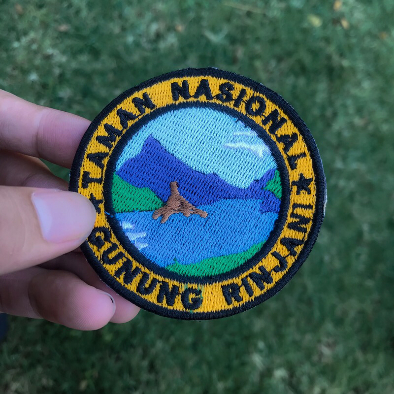 Emblem patch logo bordir TN gunung rinjani