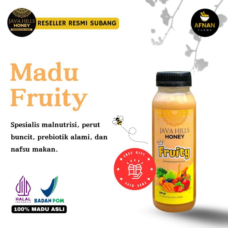 

MADU FRUITY JAVAHILLS HONEY 320 GRAM MADU ASLI ORIGINAL MADU HERBAL MADU MENTAH MURNI 100% DENGAN CAMPURAN EKSTAK BUAH UNTUK IMUNITAS PENAMBAH NAFSU MAKAN ANAK DAN MELANCARKAN PENCERNAAN