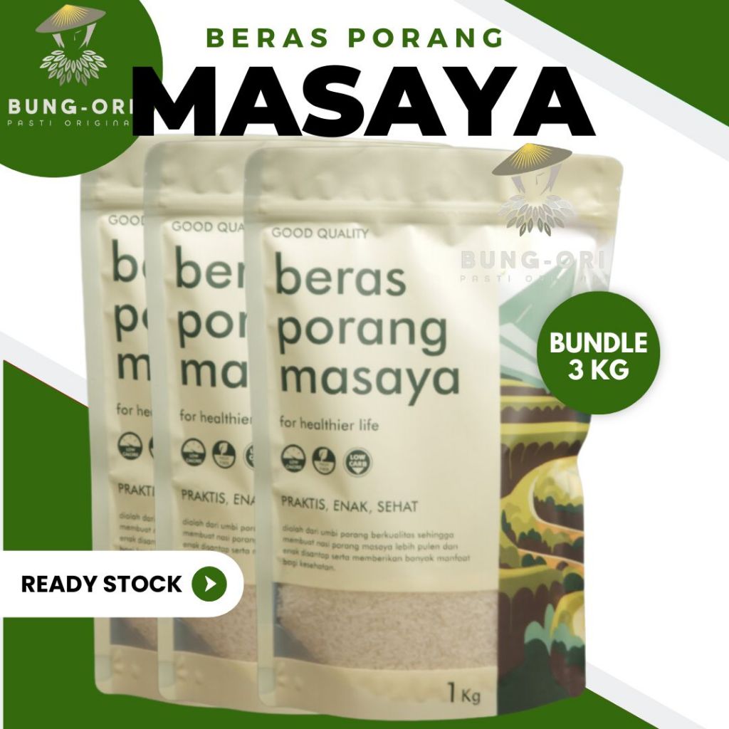 

PAKET BUNDLE 3 KG MASAYA BERAS PORANG - beras porang shirataki konjac diet health food