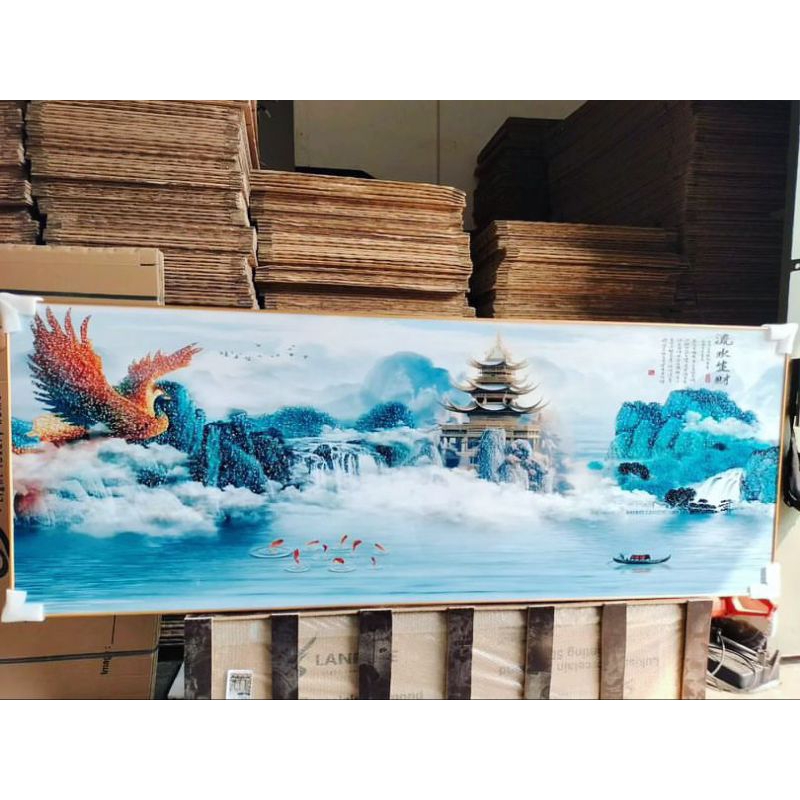 lukisan Porcelain Painting 5D Diamond Crystal lukisan pemandangan