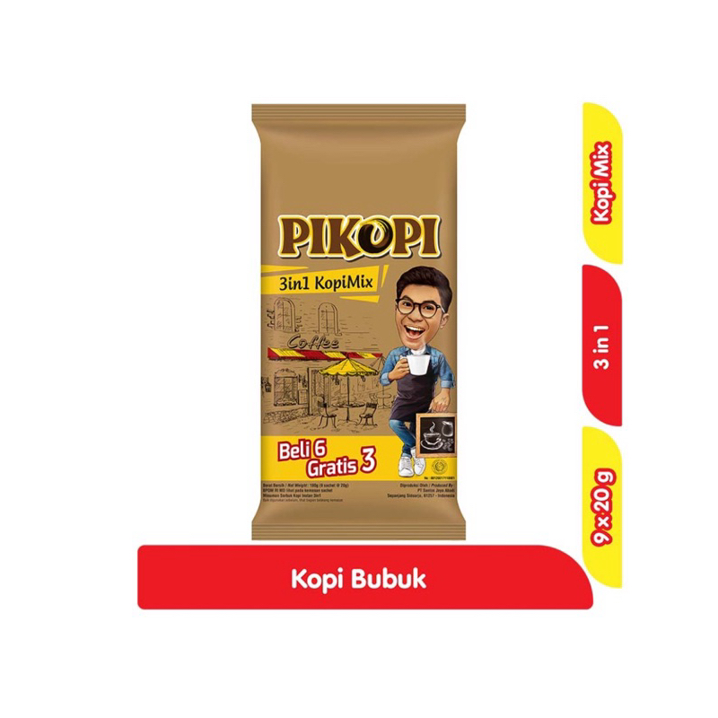 

Pikopi Kopi Instan 3 in 1 Kopi Mix 9 x 20 gram