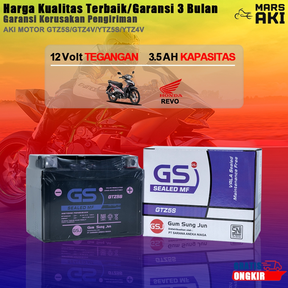 Aki Motor Honda Absolute Revo Fit GTZ5S Aki Kering Accu Kering MF GTZ5S