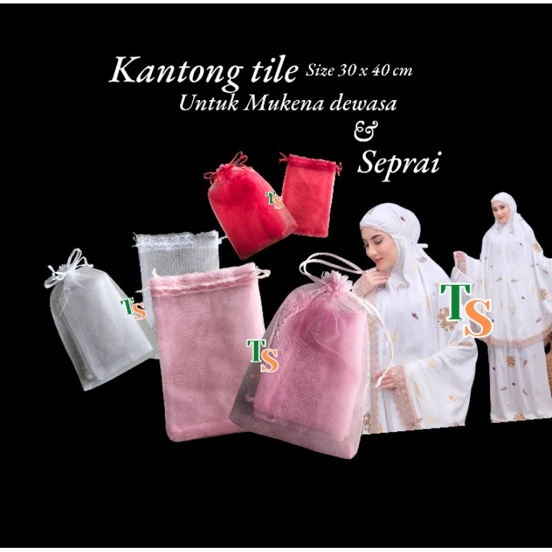 Kantong Tile Serut Souvenir Size 30 x 40 Cm Kantong Kemasan Souvenir  Mukena Dewasa