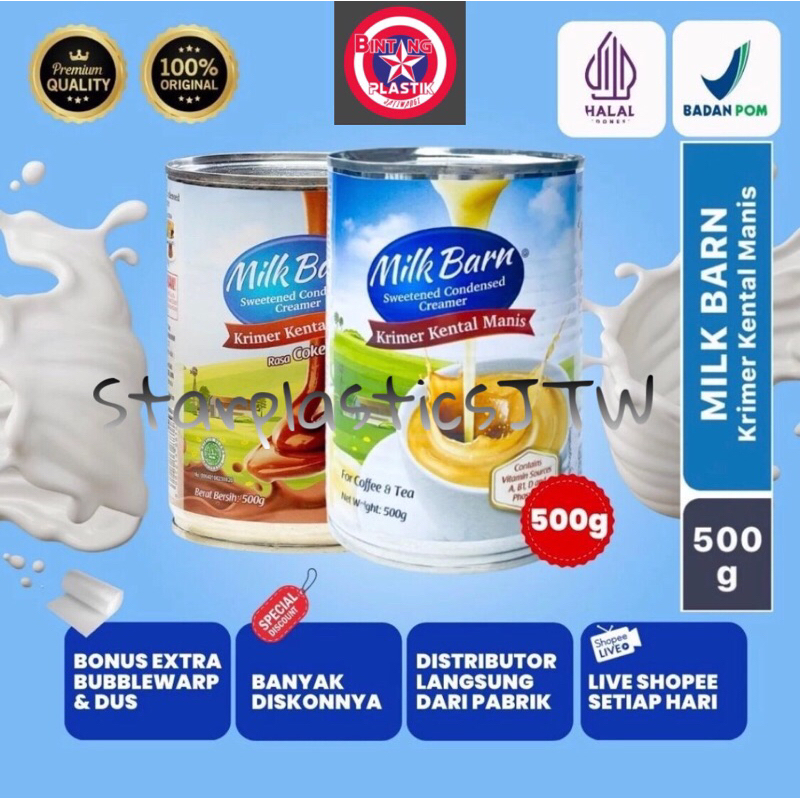 

TOP BRAND! Krimer Kental Manis / Cokelat MILK BARN / Susu Kental Manis / SKM / KKM Milkbarn 500gr Susu Kaleng