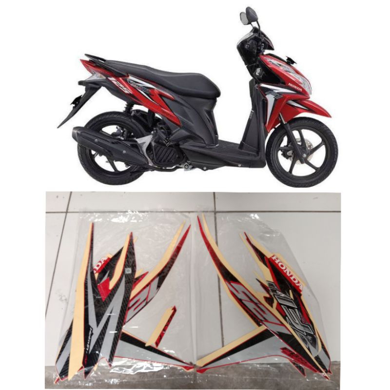 Stiker striping vario 125 techno 2012 merah / Lis body vario 125 2012 merah
