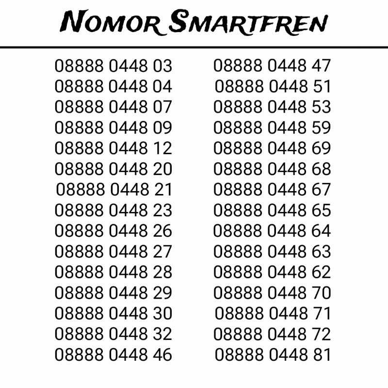 Nomor Smartfren Karfis Kartu Perdana 20k