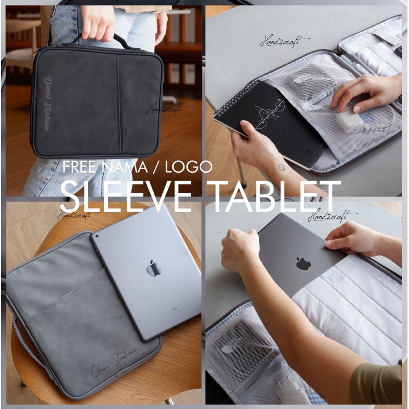 Tas ipad / Tas Tablet / Sleeve Tablet / Sleeve Ipad Kulit / FREE UKIR NAMA DAN LOGO