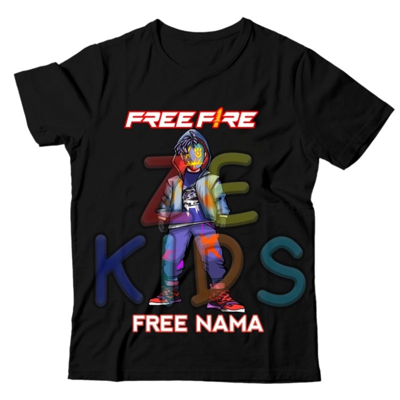 BISA COD FREE NAMA KAOS ANAK ANAK LAKI LAKI PEREMPUAN LOGO FF CHAR FF SET BUNDLE TERBARU BAJU ANAK F