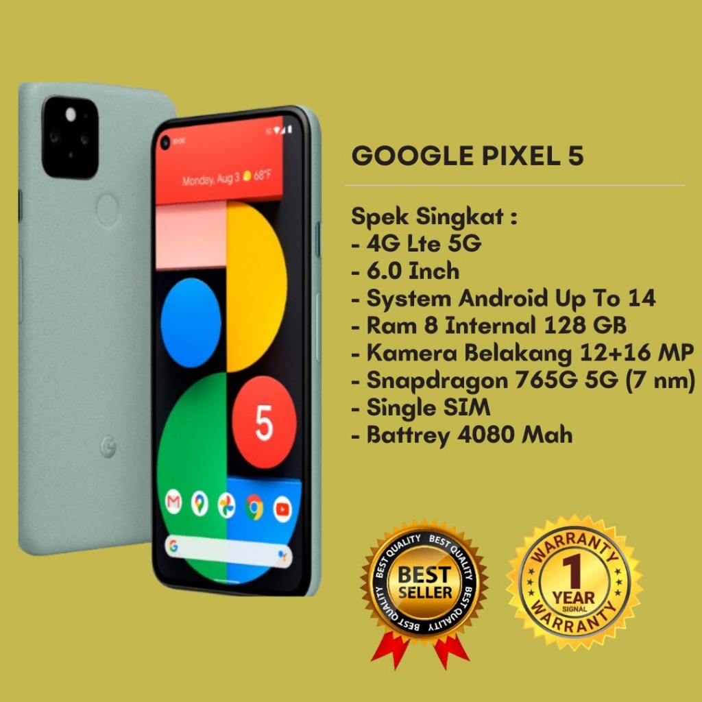 Permanen GOOGLE PIXEL 5  8-128GB 5G SECOND ORIGNAL.