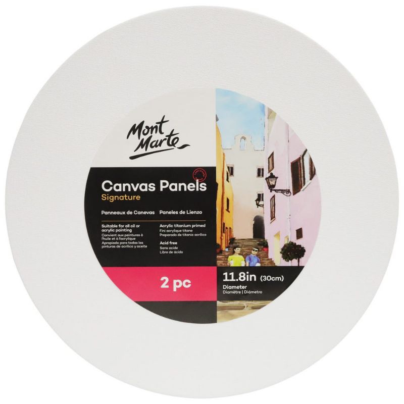 

Mont Marte Signature Canvas Panel 11.8in Diameter 30cm 2pc