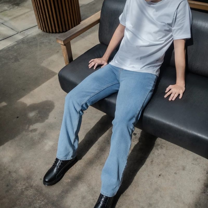 BAPIN - Jeans Panjang Pria Reguler Premium Biru muda Bioblits