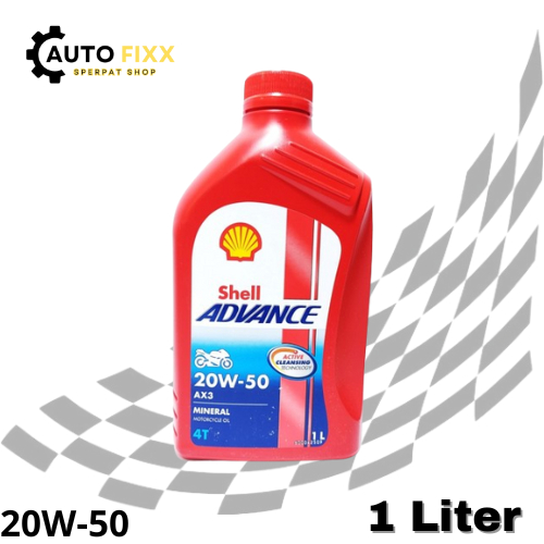 OLI SHELL ADVANCE AX3 20W50 MINERAL SATRIA FU VIXION R15 JUPITER 1L