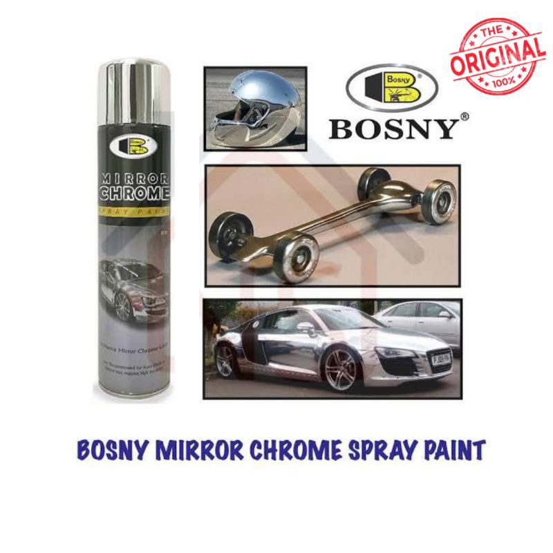 BOSNY MIRROR CHROME SPRAY PAINT 270 ML - REAL MIRROR EFFECT  / PILOK CHROME ORIGINAL THAILAND