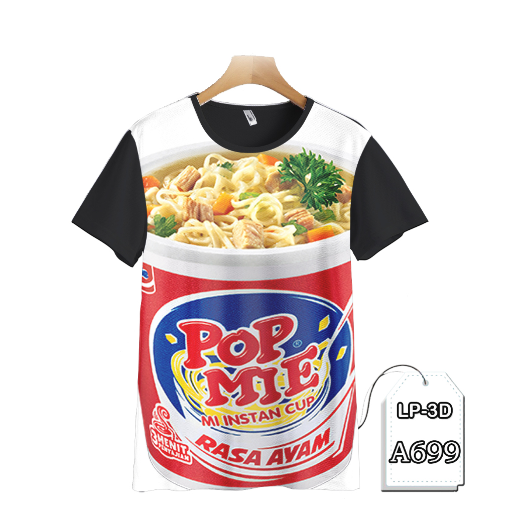 KAOS POP MIE RASA AYAM FULL PRINTING KAOS T-SHIRT DEWASA 3D Premium KAOS KEREN