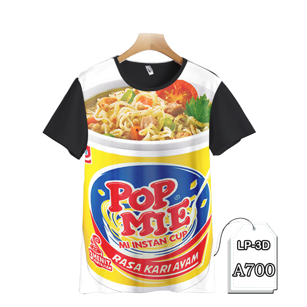 KAOS POP MIE RASA KARI AYAM FULL PRINTING KAOS T-SHIRT DEWASA 3D Premium KAOS KEREN