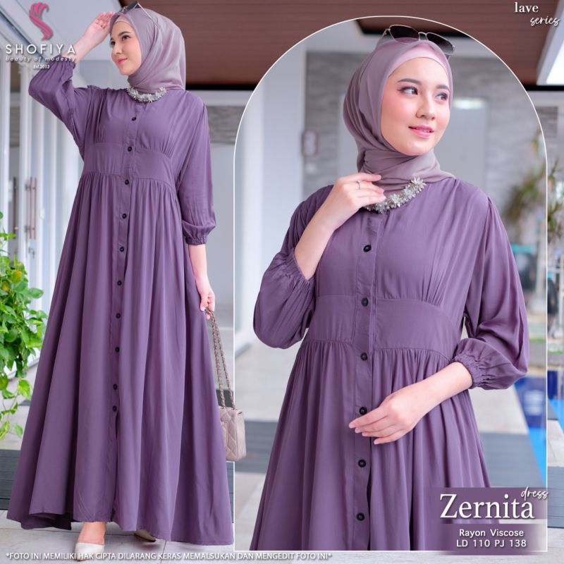 Zernitaa dress by shofiya mira / gamis polos / gamis motif /maxy dress / gamis syari
