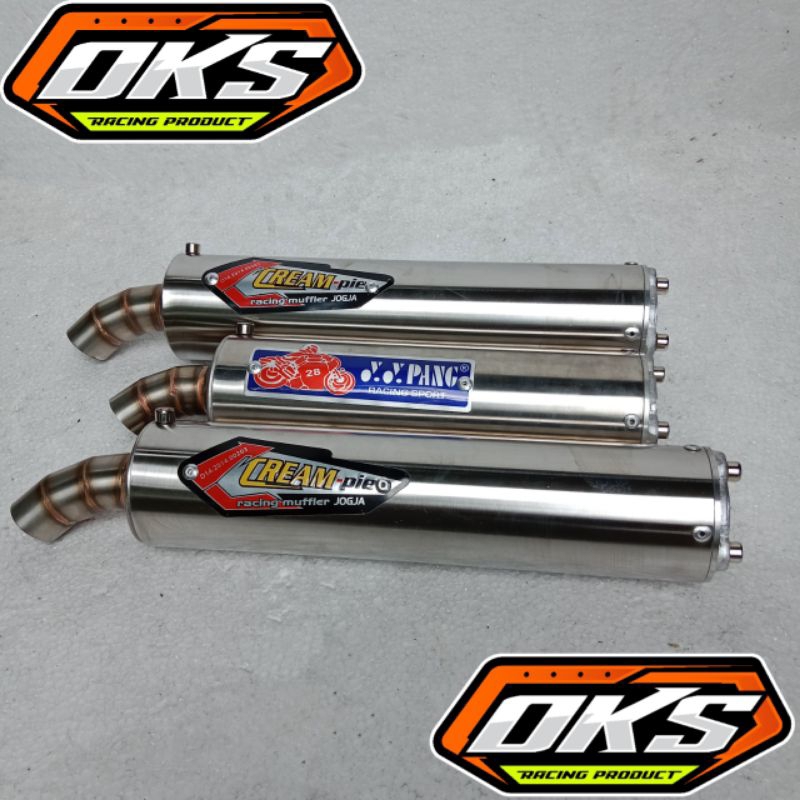 Silincer Knalpot Stainles 2 Stroke Merek Creampie, YYPANG